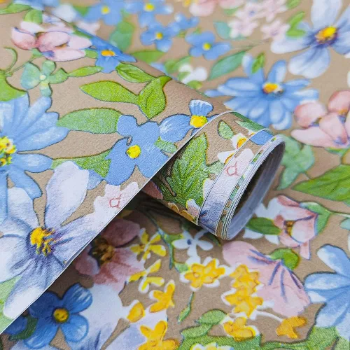 Miniatura 9 de 8083 - Papel tapiz de hojas florales para despegar y pegar, 17.7 pulgadas x 9.8 pies, mosaico, enrejado, margarita, flores, papel de contacto