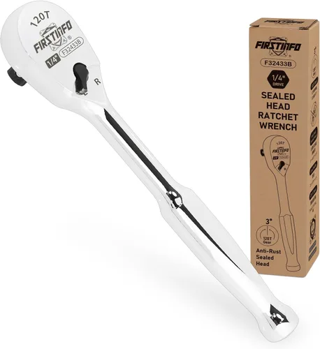 Miniatura 13 de FIRSTINFO F32431B - Mango de trinquete de cabeza sellada de 1/4 pulgadas, 108 dientes, llave de trinquete reversible y rechoncha, diseño cerrado