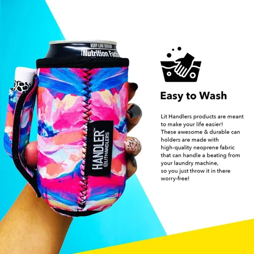 Miniatura 9 de Lit Handlers - Mango de lata de soda, fundas enfriadoras de latas de 12 onzas, material de neopreno para cerveza, refrescos y otras bebidas, Negro