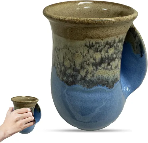 Miniatura 37 de Clay in Motion - Taza calentadora de manos para diestros, diseño Desert Sand