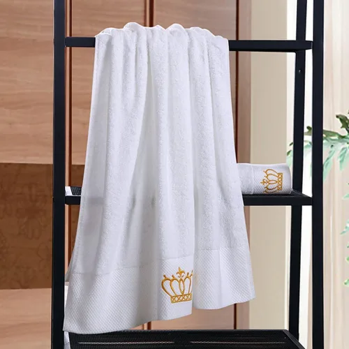 Miniatura 5 de Sunshinejing Juego de toallas de baño 100% algodón de alta calidad; 1 toalla de baño, 1 toalla de mano y 1 toallita, baño de lujo súper suave