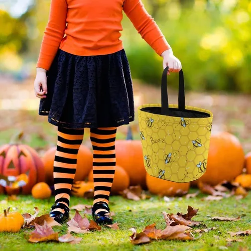 Miniatura 6 de Lindas ranas Kawaii de Halloween, cubo de truco o trato, bolsa de dulces para niños, decoraciones de Halloween