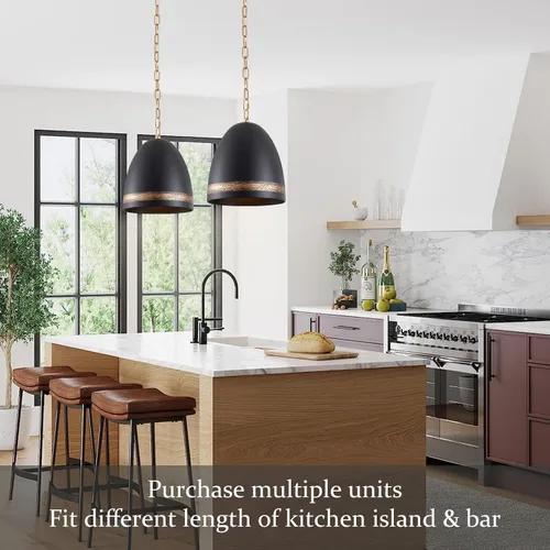 Miniatura 9 de Lámpara colgante de granja negra de 10 pulgadas, cuerda de cáñamo bohemio, iluminación de isla de cocina, lámpara colgante de techo de campo francés