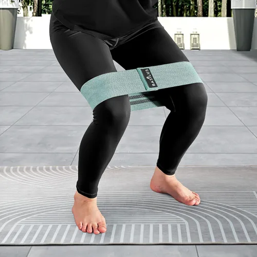 Miniatura 8 de Paquete de 3 bandas de resistencia de tela para piernas y glúteos, bandas de ejercicio para entrenamiento de fuerza, yoga, pilates y fitness, bolsa