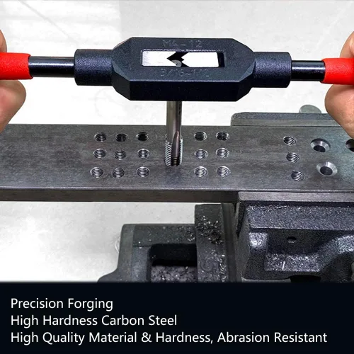 Miniatura 2 de Mango de llave de grifo ajustable para grifos métricos M1-M8 de 1/16"-1/4" (UNC/UNF), soporte de rosca, herramienta de roscado manual