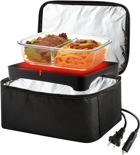 Horno portátil, lonchera eléctrica de 100 W, calentador de alimentos, 3 en 1 12 V/24 V/110 V, lonchera térmica para automóvil, camión, oficina,