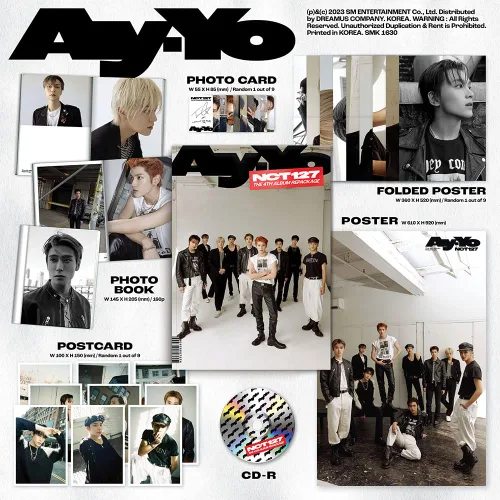 Miniatura 2 de NCT 127 Ay-Yo 4º álbum de reempaquetado CD+póster plegable en paquete+folleto+postal Polaroid+Tarjeta fotográfica+seguimiento (2 versiones)
