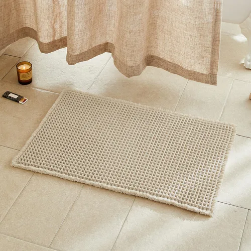 Miniatura 77 de TYUU Tapete de baño estilo gofre, tapete de baño bohemio, antideslizante, lavable, súper absorbente, de secado rápido, bonito tapete de baño