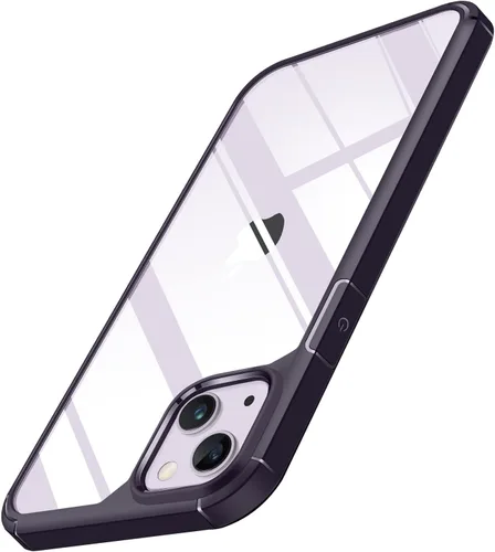Miniatura 12 de TENDLIN Funda magnética compatible con iPhone 14 Pro [compatible con MagSafe] funda protectora suave transparente de parte trasera dura (morado)