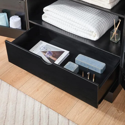 Miniatura 6 de LIDYUK Armario Armoire - Armario de almacenamiento de 72 pulgadas de alto con barra para colgar, estantes y cajón, armario independiente con puerta