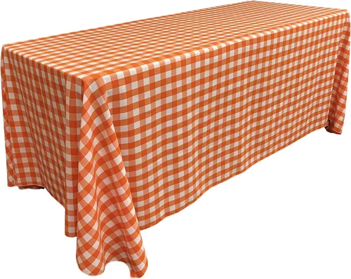 Miniatura 51 de LA Linen Mantel rectangular de poliéster Gingham a cuadros 60 por 84 pulgadas, blanco y verde oscuro
