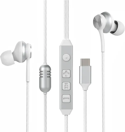 Auriculares intrauditivos USB-C con cable, auriculares con tarjeta de sonido de alta fidelidad, audio de 5 modos, juegos de baja latencia, mejora