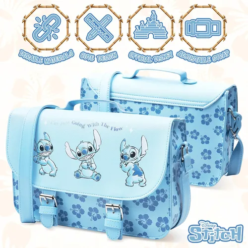 Miniatura 4 de Disney Bolsa de puntada para niñas, bolsa cruzada Lilo y Stitch, Azul, Duradero