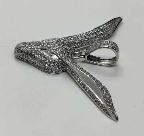 Miniatura 5 de Animas Jewels - Dije de plata de ley 925 para hombre corte redondo VVS1 diamante Naruto Kurama Fox de 225 quilates Plata esterlina Circonita cúbica
