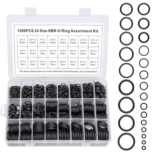 Miniatura 11 de Kit de 100 piezas de arandelas de sellado de metal con unión NBR, 6 variedades (M6, M8, M10, M12, M14, M16) para automoción, bombas, sistemas