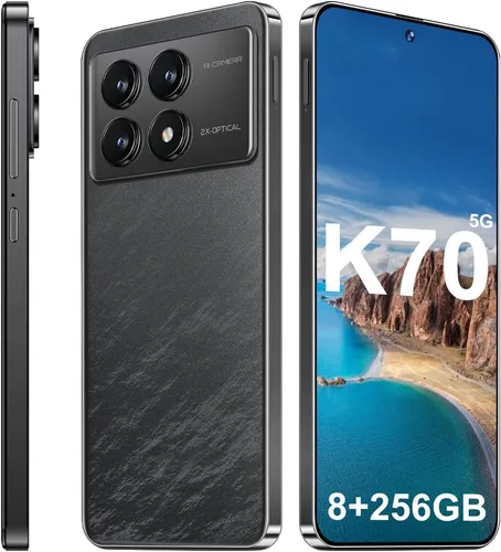 Teléfonos celulares desbloqueados K70 5G 2026 Android 13 Teléfonos desbloqueados 6.8 "Pantalla HD 8GB+256GB Teléfonos Android de 8 núcleos 6800mAh