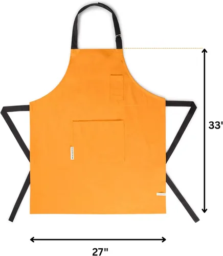 Miniatura 4 de Cotton Canvas Apron for Women & Men – Adjustable Neck Strap & Waist Ties with Pockets