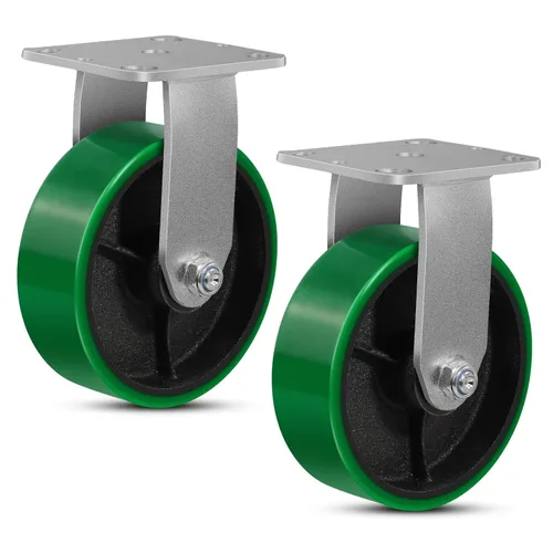 Miniatura 52 de Ruedas giratorias, ruedas industriales de 4 pulgadas resistentes, poliuretano en rueda de acero, ruedas giratorias de placa superior