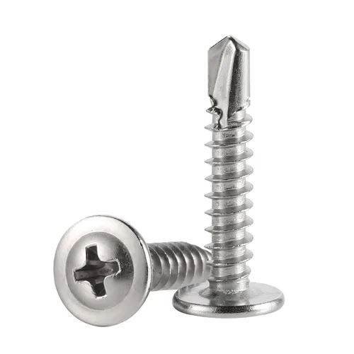 Mellewell Tornillos autoperforantes de cabeza de oblea #8 x 1, tornillos de madera, tornillos de chapa autorroscantes rápidos, acero inoxidable 410,