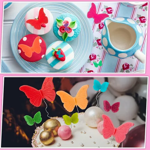 Miniatura 4 de Patelai 5 moldes de silicona con diseño de mariposa para fondant, para cupcakes, resina de caramelo de chocolate, moldes epoxi para decoración