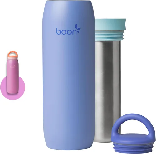 Boon Frosh Enfriador Portátil de Leche Materna - Enfriador de Leche Materna de Acero Inoxidable - Envase de Almacenamiento de Leche Portátil de Azul
