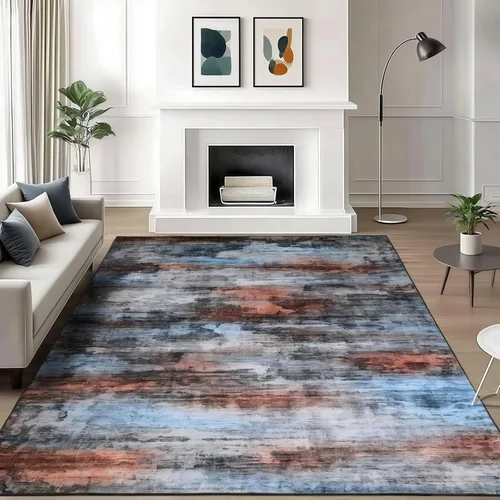 Miniatura 11 de WILLSUN Alfombras lavables de área, alfombras grandes antideslizantes de 5 x 7 pulgadas estilo bohemio para sala de estar, dormitorio, alfombra