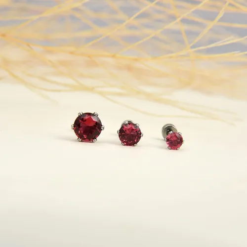 Miniatura 5 de Juego de 12 pares de aretes de tuerca de acero inoxidable quirúrgico chapados en oro de 18 quilates, parte trasera plana con rosca trasera