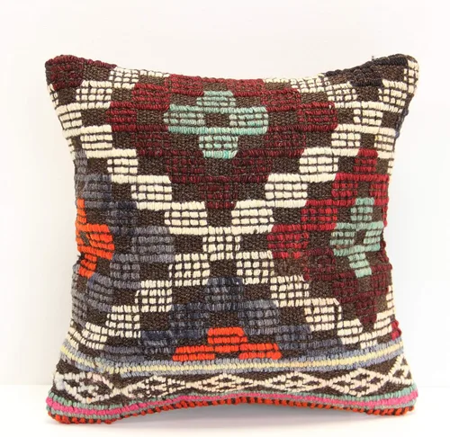 Miniatura 2 de Oriental Kilim Pillow Cover 12x12 inch Handmade Small Sofa Pillow Cover Chair Pillow