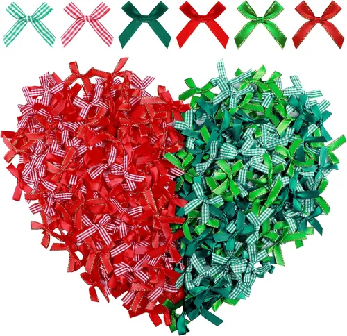 Syhood 300 unidades de lazos pequeños de Navidad y Halloween, lazos de cinta con moño para costura manual, apliques, manualidades, decoración para