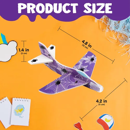 Miniatura 5 de JOYIN 48 aviones planeadores de espuma de Halloween para niños, planeadores de aviones de papel volador, juguetes a granel para regalos de fiesta
