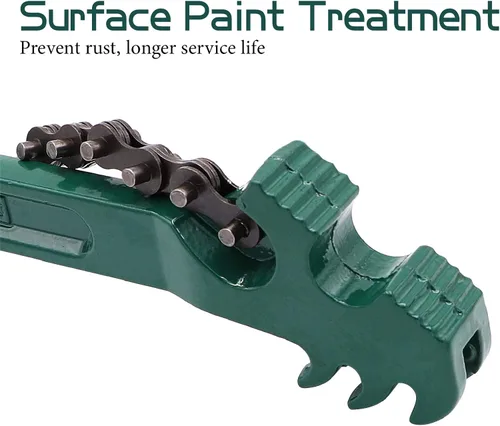 Miniatura 3 de Llave de cadena reversible resistente de 16 pulgadas para filtro de aceite y combustible de 1.5 a 7.5 pulgadas de diámetro