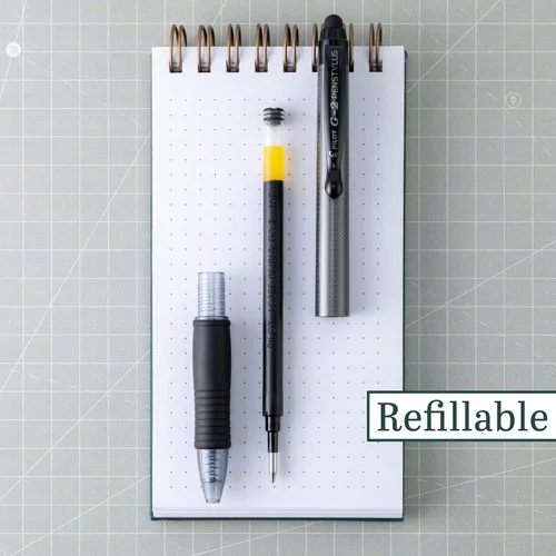 Miniatura 2 de Pilot, Bolígrafo G2 Stylus, punta fina de 0.7 mm, paquete de 2 unidades, tinta negra, barril gris