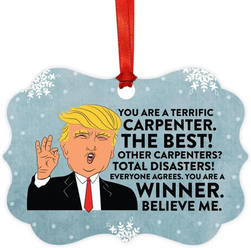 Miniatura 127 de Andaz Press Presidente Donald Trump Fancy Frame Recuerdo Adorno de Navidad Regalo de broma Ejecutivo de Cuenta, 1 paquete, Divertidas Ideas