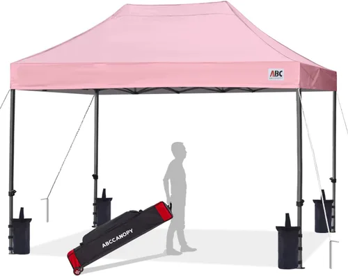 Miniatura 64 de Abccanopy - Carpa de toldo para tienda de campaña comercial instantánea con bolsa de transporte con ruedas, 4 bolsas de arena, Blanco
