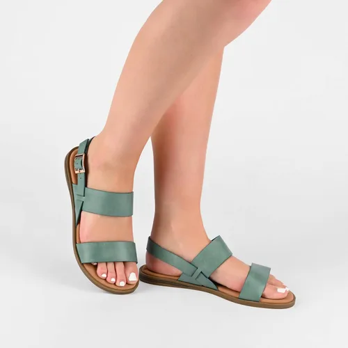 Miniatura 6 de Journee Collection Sandalias planas LaVine con múltiples correas para mujer, Blanco