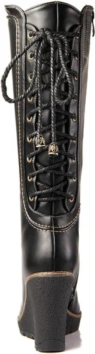Miniatura 3 de ANN CREEK Botas de cuña de encaje a media pantorrilla 'Camux' Stitches color negro, Negro