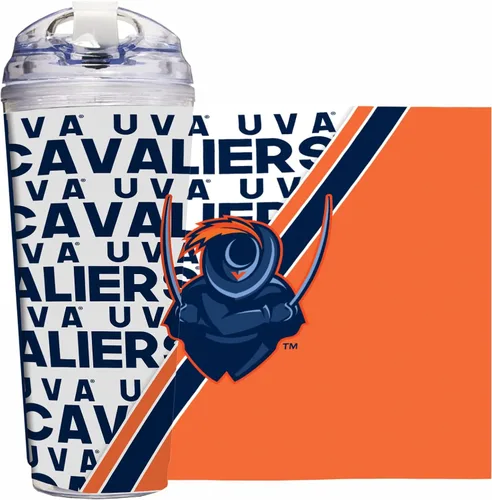 Miniatura 40 de Rico Industries Taza acrílica NCAA estándar de 24 onzas con tapa con bisagra, taza de doble pared oficialmente licenciada con pajita