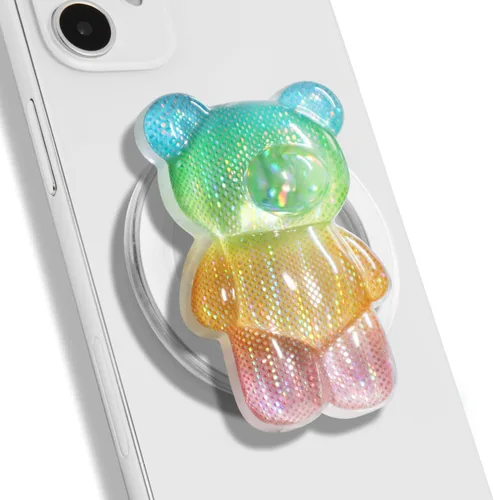 Miniatura 18 de On The Grip Soporte Magnético para Teléfono Móvil Expandible Plegable Estilo Osito de Goma 3D Soporte de Agarre y Base para Smartphone Tableta