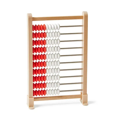 hand2mind Mini Rekenrek de madera de 100 cuentas, ábaco para matemáticas de niños, manipuladores de matemáticas, jardín de infantes, estante de