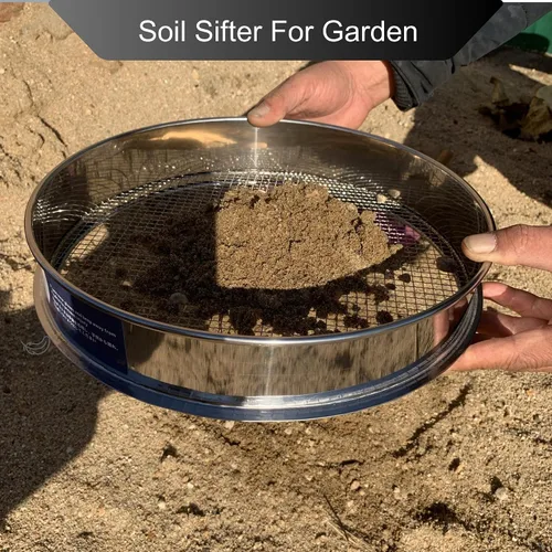 Miniatura 6 de Tamiz de Suelo de Jardín -10" Tamiz de Siete para Arena, Rocas, Suciedad y Compost (Pantalla de Malla de 1/4”)