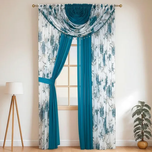 Miniatura 9 de YHSF Cortinas Transparentes Colección Laura – Juego de 4 paneles, 84 pulgadas de largo – Cortinas elegantes para dormitorio y más – Cenefas