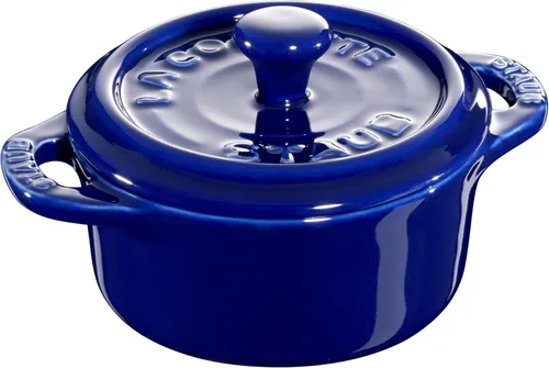 Miniatura 2 de STAUB Horno holandés Ceramics Mini Round Cocotte de 3 piezas, azul oscuro
