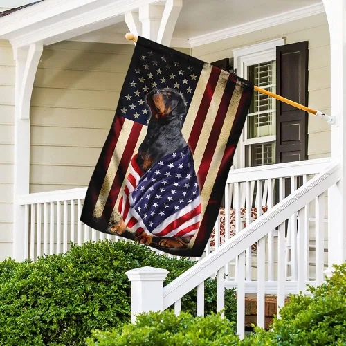 Miniatura 5 de FLAGWIX Bandera estadounidense Rottweiler Bandera patriota estadounidense v5, bandera de casa (29.5 x 39.5 pulgadas), banderas de Estados Unidos