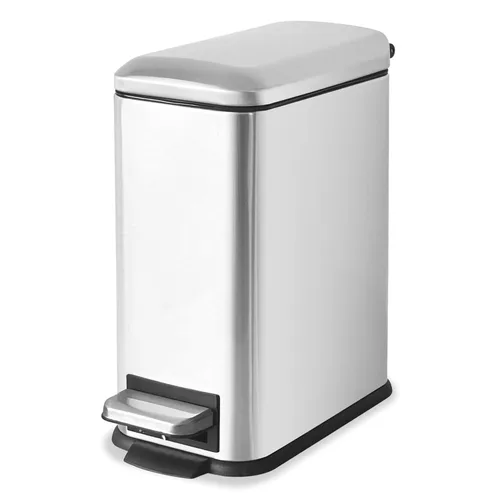 Miniatura 34 de Cubo de basura pequeño para baño con tapa, cubo de basura de 1.3 galones con cubo interior extraíble, cubo de basura delgado con tapa de cierre