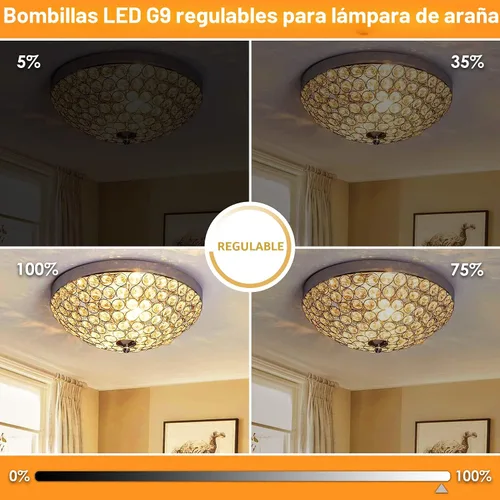 Miniatura 2 de Bombilla LED G9 regulable de 2700 K blanco cálido suave, paquete de 6, T4 G9 de 4 W de reemplazo para 40 vatios de halógeno, base cerámica de doble
