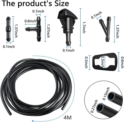 Miniatura 4 de Kit de reemplazo de boquillas de limpiaparabrisas delantero compatible con Dodge RAM 1500 2500, Grand Cherokee, Patriot, Charger y más. Boquillas