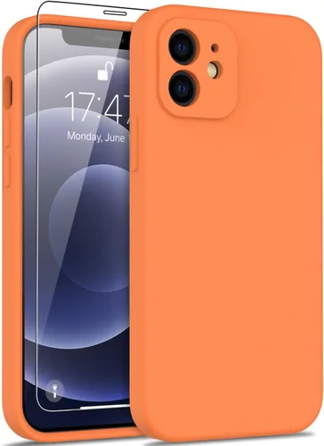 Miniatura 108 de DEENAKIN Funda de silicona compatible con iPhone 12 con protector de pantalla, mejora la protección de la cámara, funda protectora suave y flexible