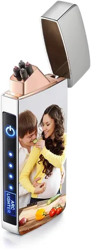 Encendedor de fotos personalizado para hombres, encendedor recargable USB grabado para campamento, Navidad, día del padre, día de San Valentín