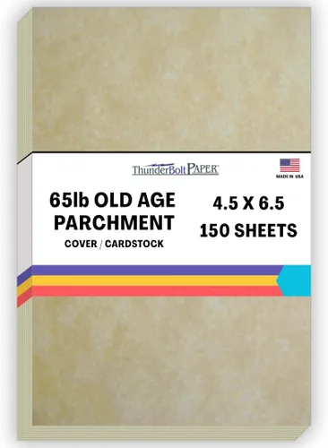 Miniatura 41 de 50 hojas de papel de cubierta de pergamino de la vejez de 65 libras, hojas de colores con peso de cartulina 8.5 x 11 pulgadas, tamaño de carta