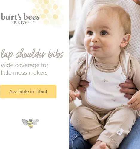 Miniatura 2 de Burt's Bees Baby Baberos unisex para bebé, trapos de baba de hombro de solapa, 100% algodón orgánico con baberos absorbentes de toalla de rizo